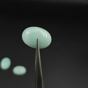 Amazonite, pierre précieuse naturelle de jade, taille ovale, verte, polie, pierre brute pour la création de bijoux, pierre minérale de couleur aquamarine - Product Image 1