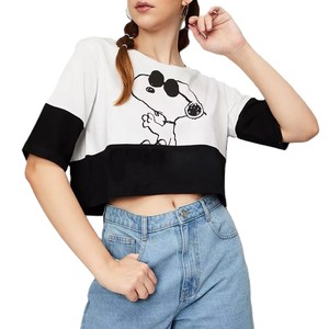 Crop top en coton pour femmes, fabricant OEM en gros, broderie de logo personnalisée, fournisseur de streetwear haut de gamme pour les États-Unis, l'Europe et le Canada - Product Image 1