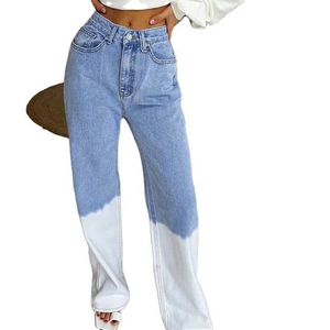 Jeans de Mujer de Corte Regular en Dos Colores Lisos, Pantalones Casuales de Mezclilla con Bolsillos Laterales, 100% Algodón, Rectos, Transpirables, Bordados - Product Image 3