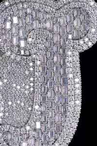 Collar con colgante de letra con moissanita de corte esmeralda y circonitas en plata 925, estilo Hip Hop Bling, joyería de moda, fabricante de la India - Product Image 5