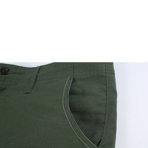 Men's Green Cargo Pants High Waist Multiple Pockets Breathable Workwear Style Straight Fit Midweight Canvas <b>Material</b> - Product Image 4