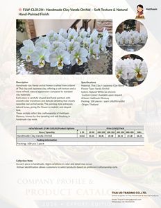 Fleurs artificielles en argile d'orchidée Vanda blanche faites à la main, Phalaenopsis, bouquet floral pour décoration de mariage et de maison, style classique - Product Image 4