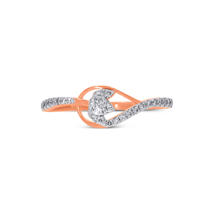 Anillo de Oro Rosa de 18K de Primera Calidad con Diseño de Hoja con Diamantes para Mujer, Estilo Moderno Abierto, Joyería Fina, Inspirado en la Naturaleza - Product Image 3