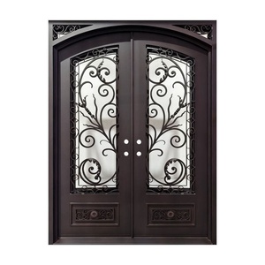 Royal Luxury Wrought Iron Exterior Main Gate Modern Design <b>Swing</b>-Opening Style Rust-Resistant Waterproof Finish Easy Use - Product Image 1