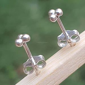 Pendientes de tuerca de bola minimalista de Plata de Ley 925, joyería fina hecha a mano con diamantes para niños, niñas, hombres, suministro de joyería al por mayor - Product Image 2