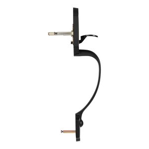 Ensemble poignée de porte avant et pêne dormant à cylindre unique avec espacement des trous réglable, bouton intérieur noir mat avec finition satinée - Product Image 4