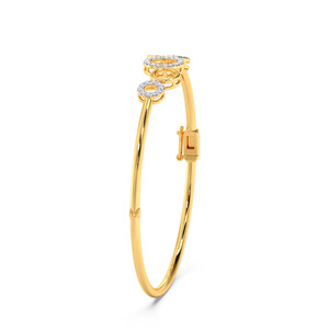 Multi Circle Motif Diamond Hinged <b>Bangle</b> <b>Bracelet</b> - Product Image 2