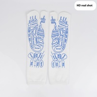 Chaussettes à points d'acupuncture à 5 doigts, tricotées, imprimées numériquement, respirantes, pour hommes, pour le printemps, décontractées