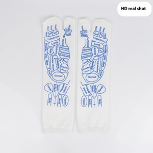 Calcetines de Acupresión de 5 Dedos, Tejidos con Impresión Digital, Transpirables, para Hombre, Uso Casual de Primavera - Product Image 3