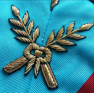 Badge magnétique simple et élégant, brodé à la main avec des perles, pour officier de cérémonie - AASR - Product Image 2