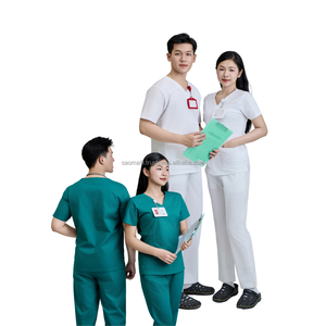 ชุดเครื่องแบบโรงพยาบาลเสื้อสครับแพทย์สีขาวเสื้อพยาบาลแขนยาวเสื้อสครับ - Product Image 1