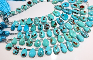 Cuentas de Turquesa Egipcia en Forma de Pera de la Marca Prince Mines, Cuentas de Piedras Preciosas Naturales Lisas en Forma de Lágrima para la Fabricación de Collares y Joyería - Product Image 3