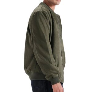 Chaqueta Bomber Gris Oscuro para Hombre, Cierre de Cremallera, Cuello Mao, Casual, Resistente al Viento, Material Viscosa/Poliéster, Ropa de Invierno - Product Image 6