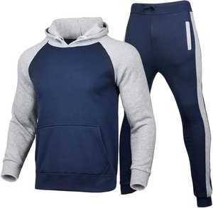 Ensemble sweat-shirt à capuche et jogging pour homme, couleur unie, streetwear, coupe classique, vêtements d'hiver, tissu en molleton 100% coton, poche - Product Image 3