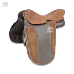 Venta al por mayor de calidad superior Inglés Doma silla para caballo de cuero genuino en negro marrón con accesorios de acero inoxidable - Product Image 4