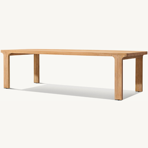 Mesa de comedor para exteriores duradera y de buena calidad con patas resistentes, diseño moderno fabricada con madera de teca seleccionada. - Product Image 1
