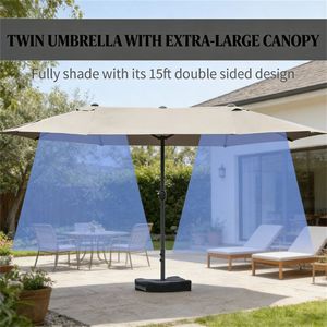 Ombrellone da Terrazza a Tema Caffè con Base, Ombrellone da Esterno per Cortile, Giardino e Caffetteria - Product Image 3