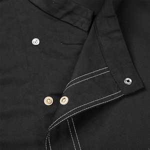 Veste de chef grise à manches longues pour homme, en polyester tissé, uniforme de restaurant, fermeture à boutons, uniformes de restaurant et de bar - Product Image 4