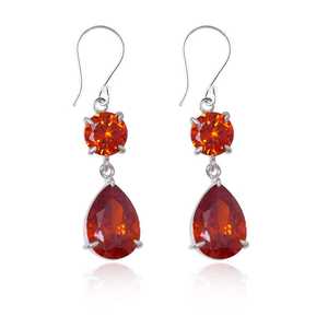 Nikhil Gems NG-033 925 Sterling Silver Handmade Red Garnet Pear Drop <b>Earrings</b> Natural Gemstone Jewelry Trendy Elegant Gift for - Product Image 6