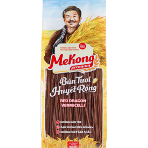 วุ้นเส้นข้าวแดงพรีเมียม 200 กรัม ปลอดจีเอ็มโอ ปราศจากกลูเตน ไม่มีสารกันบูด ผลิตภัณฑ์เส้นก๋วยเตี๋ยวข้าว รับผลิตแบบ OEM ผู้ผลิตจากเวียดนาม - Product Image 1