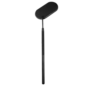 Handheld Oval <b>Makeup</b> <b>Mirror</b> Plastic Frame Single Side Black Finish - Product Image 1