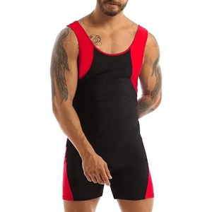Wholesale Men Black <b>wrestling</b> singlet Red side panel singlet Sleeveless athletic Stretch fabric <b>wrestling</b> gear Bodysuit <b>Costumes</b> - Product Image 6