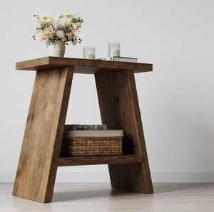 A-Frame Modern Solid Wood <b>Console</b> <b>Table</b> with Storage Shelf Easy to Clean Stable for Living Room Bedroom & Hotel - Product Image 1