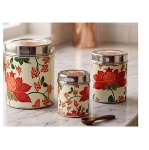 Classic Style Enamel Metal Storage Canisters Top Trending Product Home Kitchenware Decorative At Reasonable Price <b>Jar</b> - Product Image 2