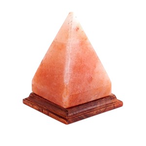 Lampe de sel de l'Himalaya sculptée en forme de pyramide, rose clair, élégante et organique, pour la décoration de la maison selon le Feng Shui - Sian Enterprises - Product Image 6