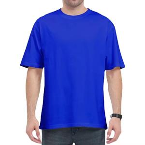 Drop Shoulder Crewneck Men's 100% Organic Cotton <b>Plain</b> Oversized T-shirt Custom Logo Blank Breathable Premium Quality T Shirts - Product Image 4