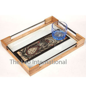 Plateau de luxe en bois doré et noir, accessoires de cuisine, assiettes métalliques pour aliments, plateau créatif pour collations d'hôtel - Product Image 5