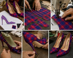 Escarpins à talons aiguilles à bout pointu pour femmes, motif tartan écossais, style écossais, talons hauts à carreaux, fabricant OEM - Product Image 6