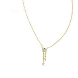 Delicado Collar Lariat con Motivo de Mariposa y Diamantes Cultivados en Laboratorio, Cadena de Oro Sostenible Certificada - Product Image 5