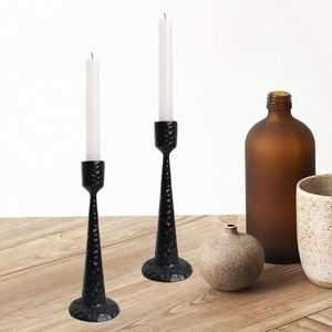 Ensemble de deux chandeliers décoratifs en fonte noire pour bougies coniques, pour table à manger, mariage, fête, anniversaire - Product Image 4