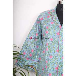 Camisa india estampada más vendida con cinturón, vestido envolvente, ropa informal india hecha a mano, camisa larga con mangas anchas tipo kimono, estilo étnico - Product Image 6