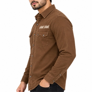 Camisa de Mezclilla para Hombre, Manga Larga, Casual, con Botones, Corte Cómodo, Estilo Informal, Costuras Impecables, Acabado Limpio, Corte Regular - Product Image 3