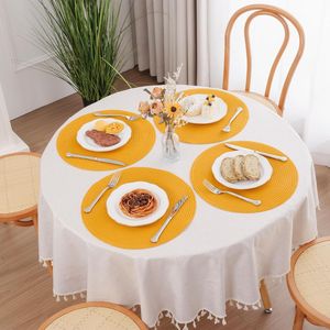 Set di 6 tovagliette antiscivolo intrecciate da 15 pollici, lavabili, in cotone e poliestere, resistenti al calore, per la cucina. - Product Image 1