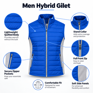 Chaleco Híbrido Aislado para Hombre con Relleno Cálido, Construcción Flexible y Material Duradero para Actividades al Aire Libre y Cotidianas - Product Image 6