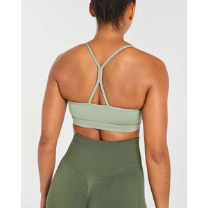 Sujetador Deportivo de Alta Sujeción para Mujer, Tejido Acanalado, Secado Rápido, Transpirable, Cuello en U, Hermoso Top Blanco Mini para Yoga, Verano e Invierno - Product Image 3