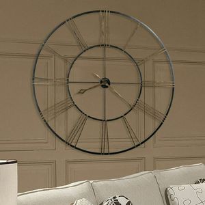 Grande horloge murale décorative en métal, mouvement silencieux, pour salon, chambre à coucher, décoration murale - Product Image 3