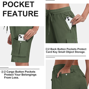 Shorts cargo pour femmes en gros, taille mi-haute, design élégant, streetwear, meilleure personnalisation, qualité supérieure - Product Image 3