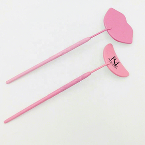 Best Quality Lip And <b>Moon</b> Shape Eyelash Extension <b>Mirror</b> Stainless Steel Pink Powder Coated Color - Product Image 5