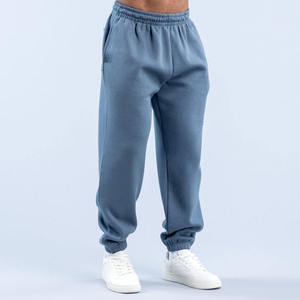 Custom Printed Blank 360 Grams Thick Washed Men's Sweatpants Straight Leg Drawstring Washed Cotton Sweatpants - Product Image 1