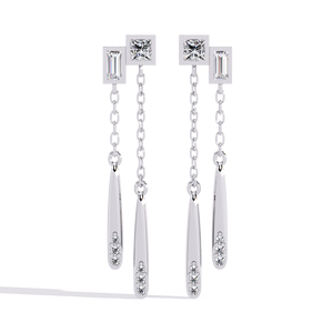 Long <b>Dangle</b> Women Party <b>Earrings</b> Sparking <b>Gold</b> Chain Drop <b>Earrings</b> for Women Fine Jewelry 18K <b>Gold</b> Plated Jewellery - Product Image 3