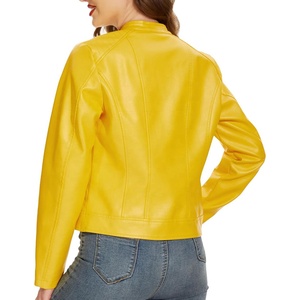 Chaquetas de cuero de mujer de precio barato para damas moda nueva llegada chaquetas de cuero de PU de cuero genuino personalizadas en cantidad a granel - Product Image 6