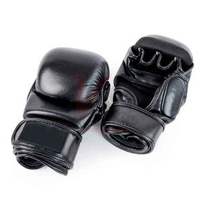 Guantes de MMA de Cuero, Guantes de Protección de Alto Agarre con Dedos Descubiertos para Sparring, Competencia y Entrenamientos en el Gimnasio - Product Image 1