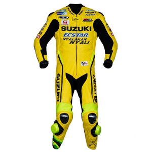 Traje de Carreras MotoCP de Cuero de Canguro/Vaca Personalizado Andrea Iannone Suzuki, Traje de Una Pieza Profesional con Triple Costura - Product Image 1