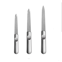 Mini lime à ongles, lot de 3 tailles, en acier inoxydable, professionnelle, double face, papier de verre, outils de soin des ongles, haute qualité, marque SUBHAN, personnalisable