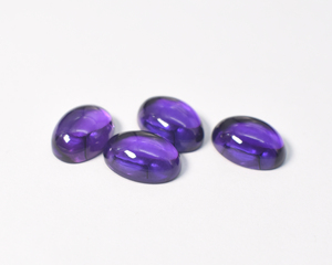 พลอยแอมเมทิสต์สีม่วงทรงรีแบบหลังแบน ขนาด 10x8 มม. - Product Image 6