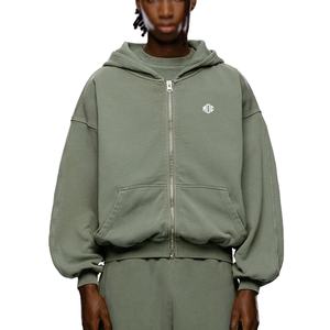 Sudaderas con Capucha Extra Grandes Personalizadas con Cierre, Logotipo Frontal Bordado Personalizado, Proveedor de Etiqueta Privada OEM ODM al por Mayor, Sudaderas de Moda Urbana - Product Image 1